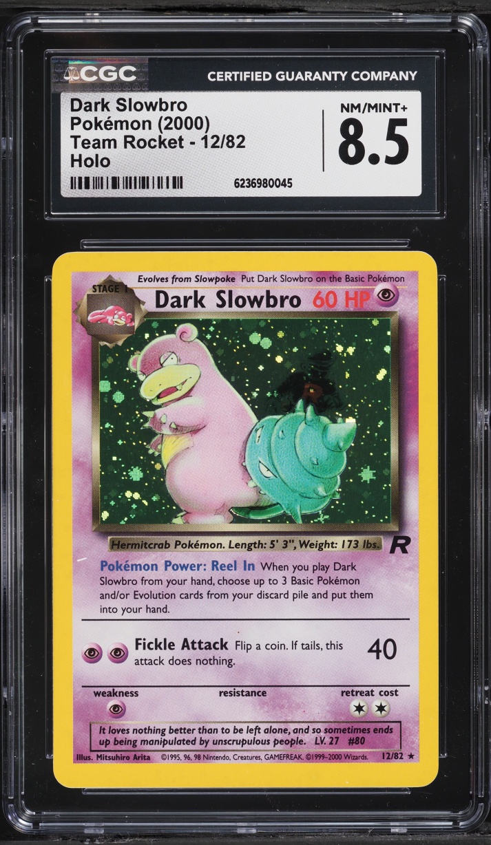 2000 Pokemon Team Rocket Holo Dark Slowbro #12 CGC 8.5 NM-MT+