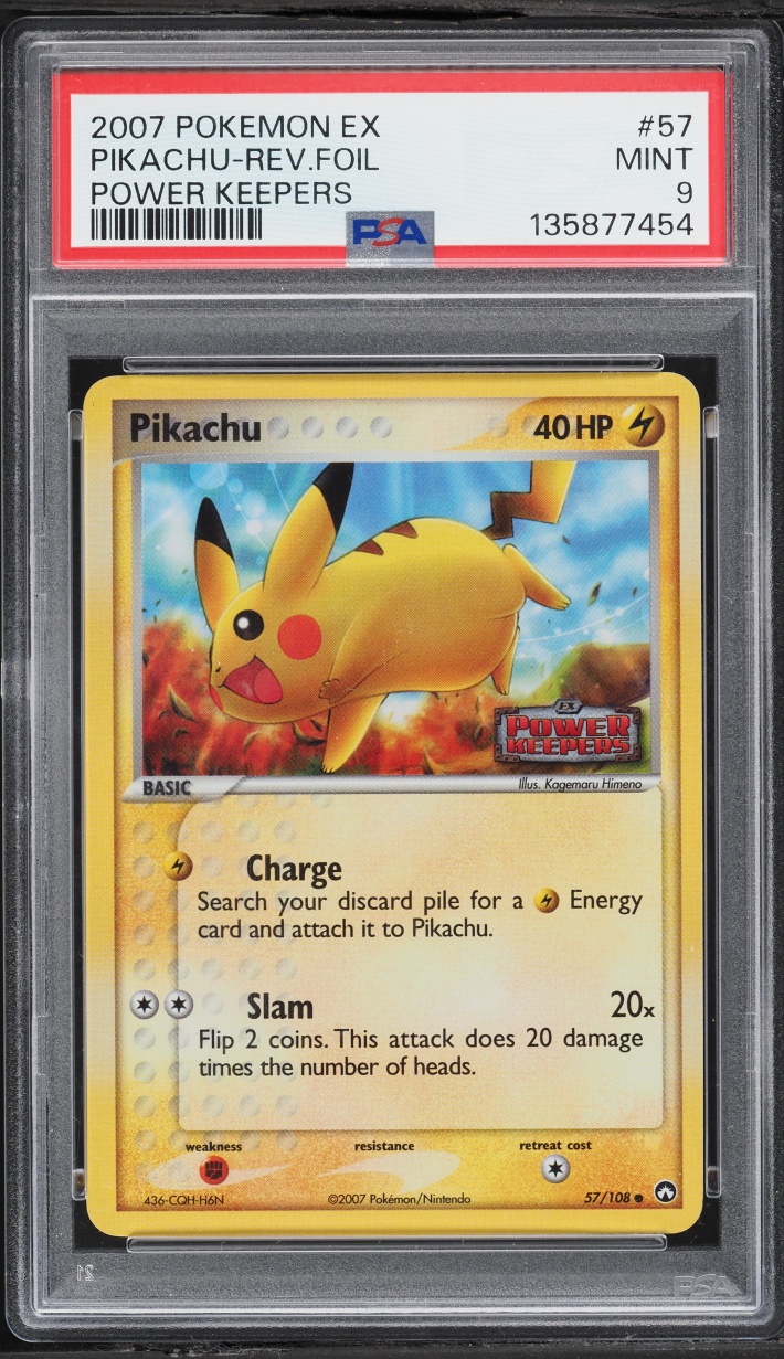 2007 Pokemon EX Power Keepers Reverse Holo Pikachu #57 PSA 9 MINT