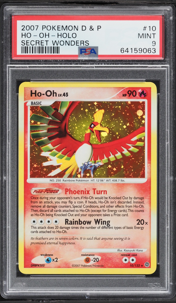 2007 Pokemon Diamond & Pearl Secret Wonders Holo Ho-Oh #10 PSA 9 MINT