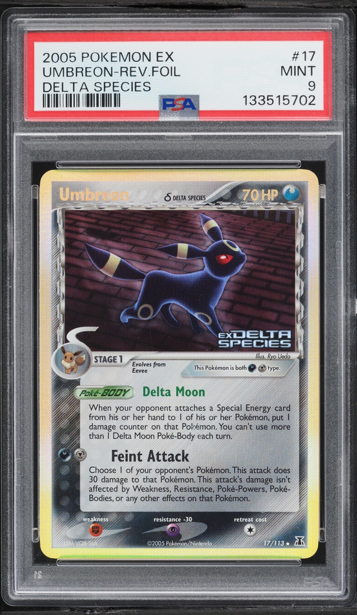 2005 Pokemon EX Delta Species Reverse Holo Umbreon #17 PSA 9 MINT