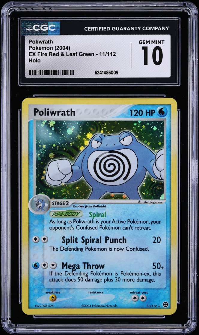 2004 Pokemon EX Fire Red & Leaf Green Holo Poliwrath #11 CGC 10 GEM MINT