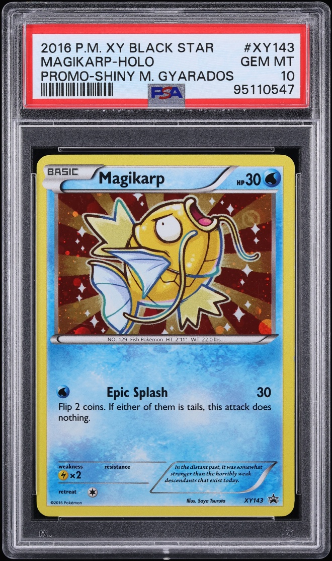2016 Pokemon XY Black Star Promo Shiny Mega Gyarados Box Holo Magikarp #XY143 PSA 10 GEM MINT