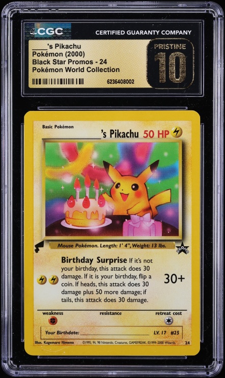 2000 Pokemon Chinese Base Set 1st Edition Pikachu #58 CGC 9 MINT