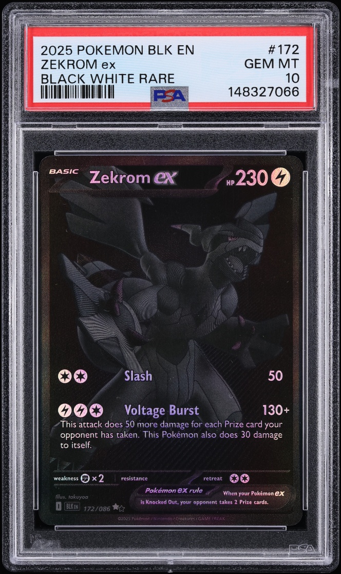 2025 Pokemon Scarlet & Violet Black Bolt BWR Zekrom Ex #172 PSA 10 GEM MINT