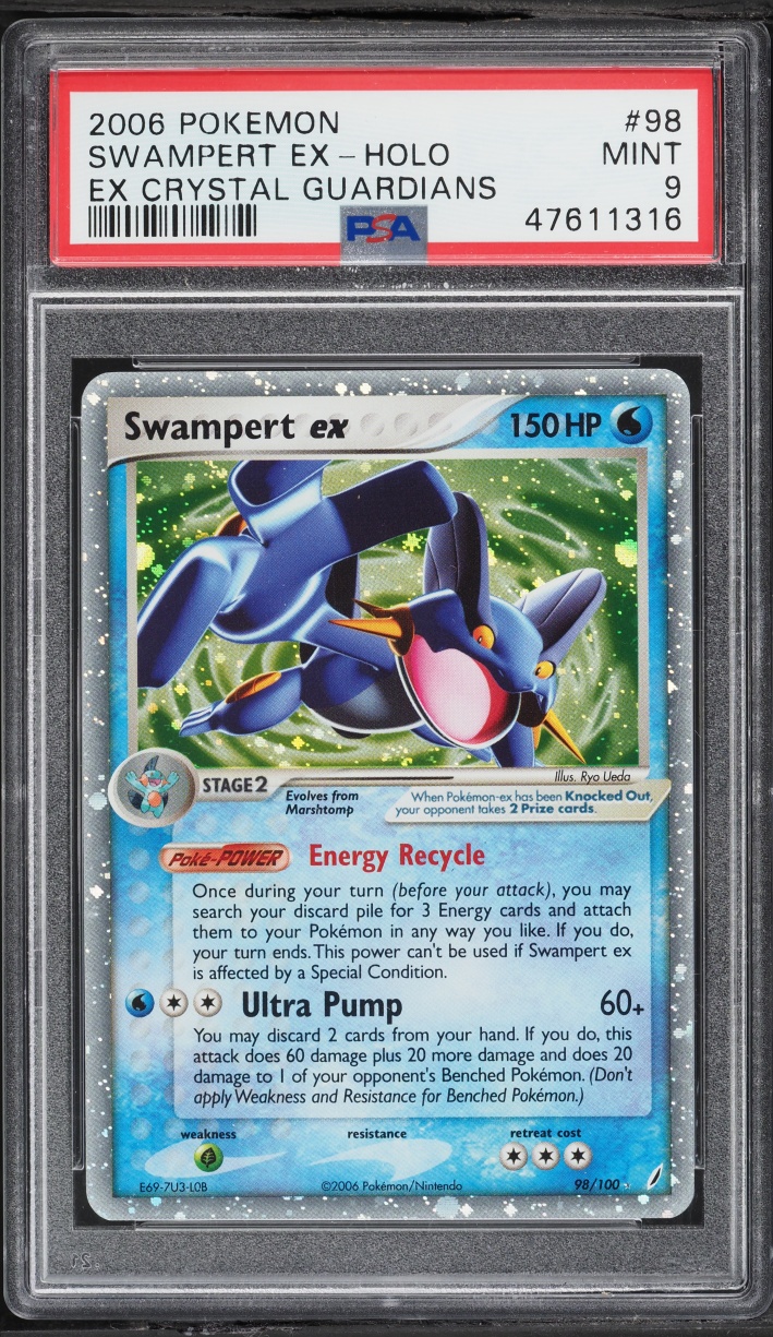 2006 Pokemon EX Crystal Guardians Holo Swampert ex #98 PSA 9 MINT