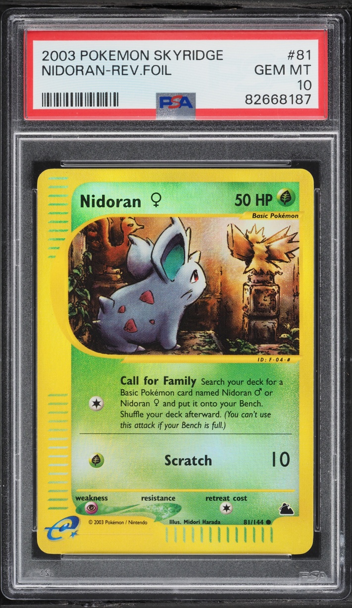 2003 Pokemon Skyridge Reverse Holo Nidoran #81 PSA 10 GEM MINT