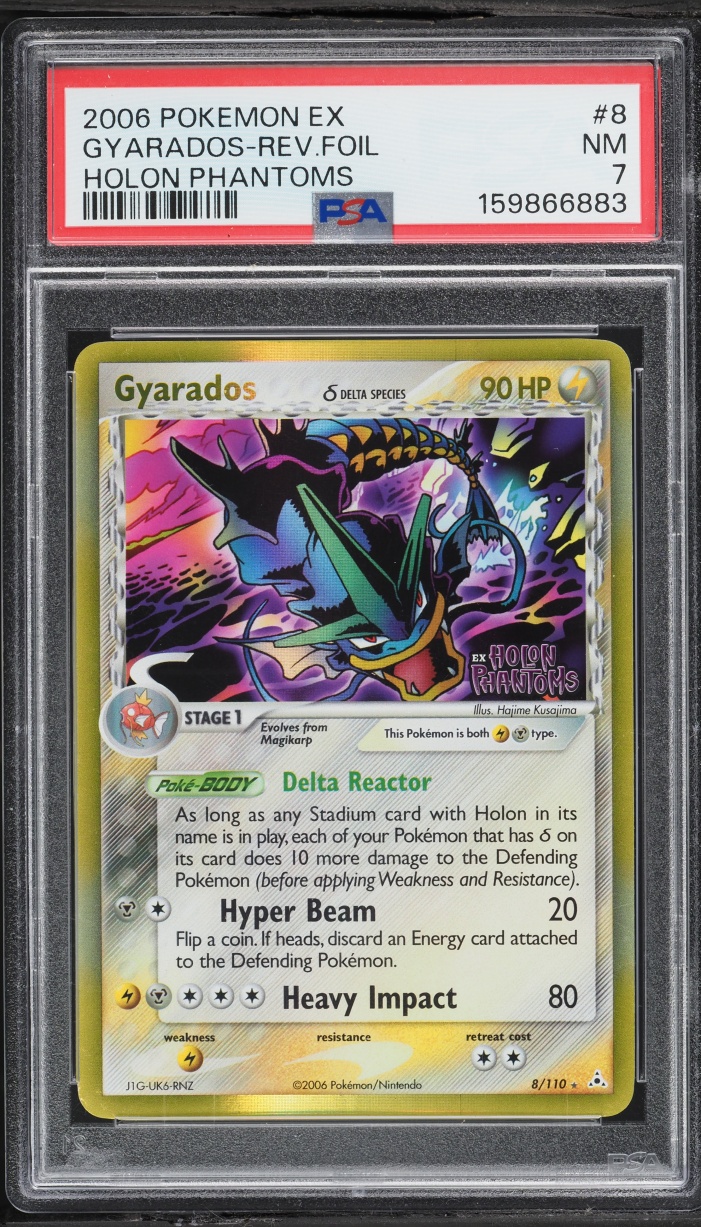 2006 Pokemon EX Holon Phantoms Reverse Holo Gyarados #8 PSA 7 NRMT