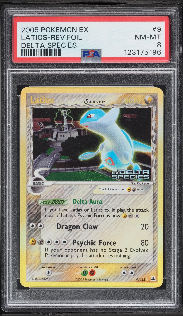 2005 Pokemon EX Delta Species Reverse Holo Latios #9 PSA 8 NM-MT