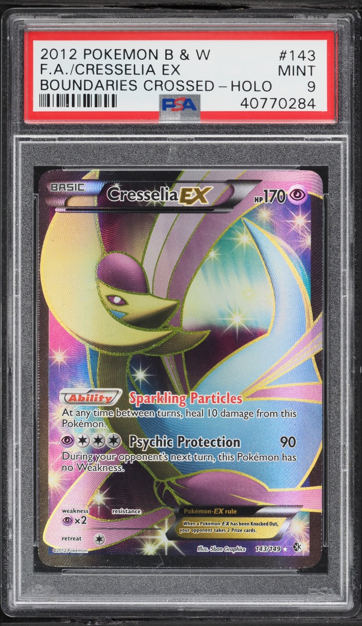 2012 Pokemon Black & White Boundaries Crossed Full Art Cresselia EX #143 PSA 9 MINT