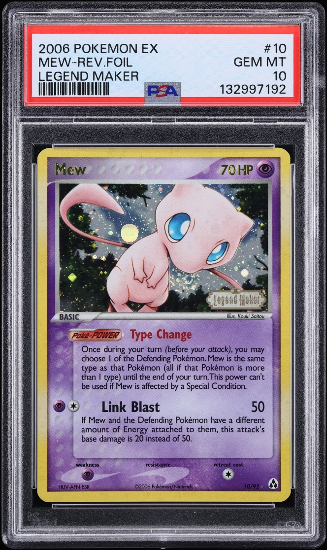 2006 Pokemon EX Legend Maker Reverse Holo Mew #10 PSA 10 GEM MINT