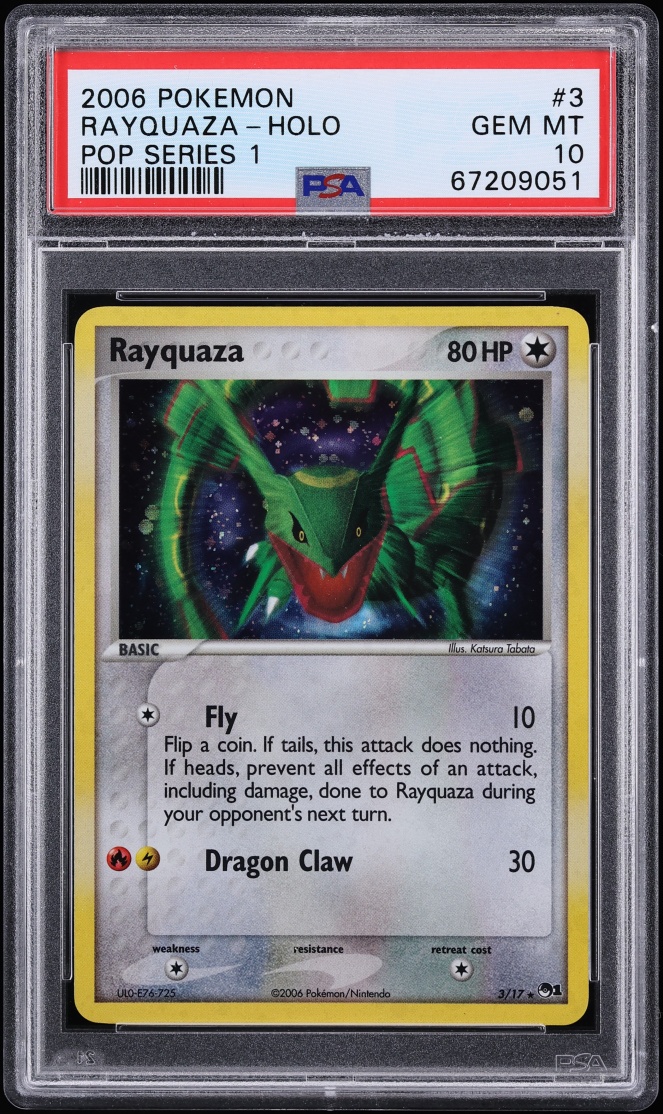 2006 Pokemon EX Holon Phantoms POP Series 1 Holo Rayquaza #3 PSA 10 GEM MINT