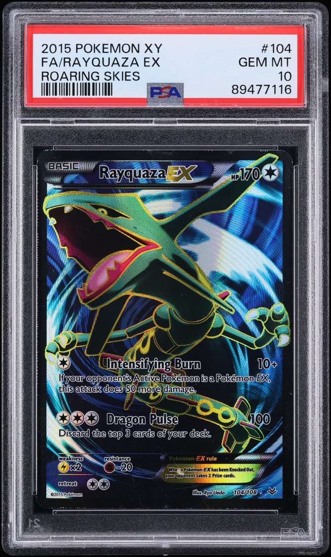 2015 Pokemon XY Roaring Skies Full Art Rayquaza Ex #104 PSA 10 GEM MINT