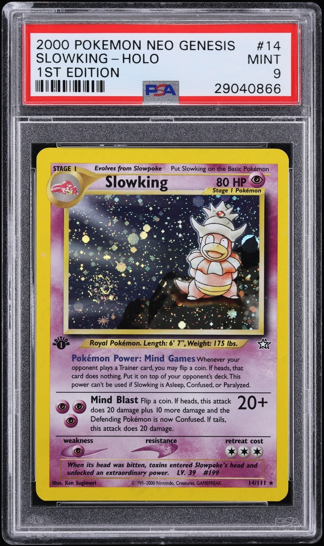 2000 Pokemon Neo Genesis 1st Edition Holo Slowking #14 PSA 9 MINT