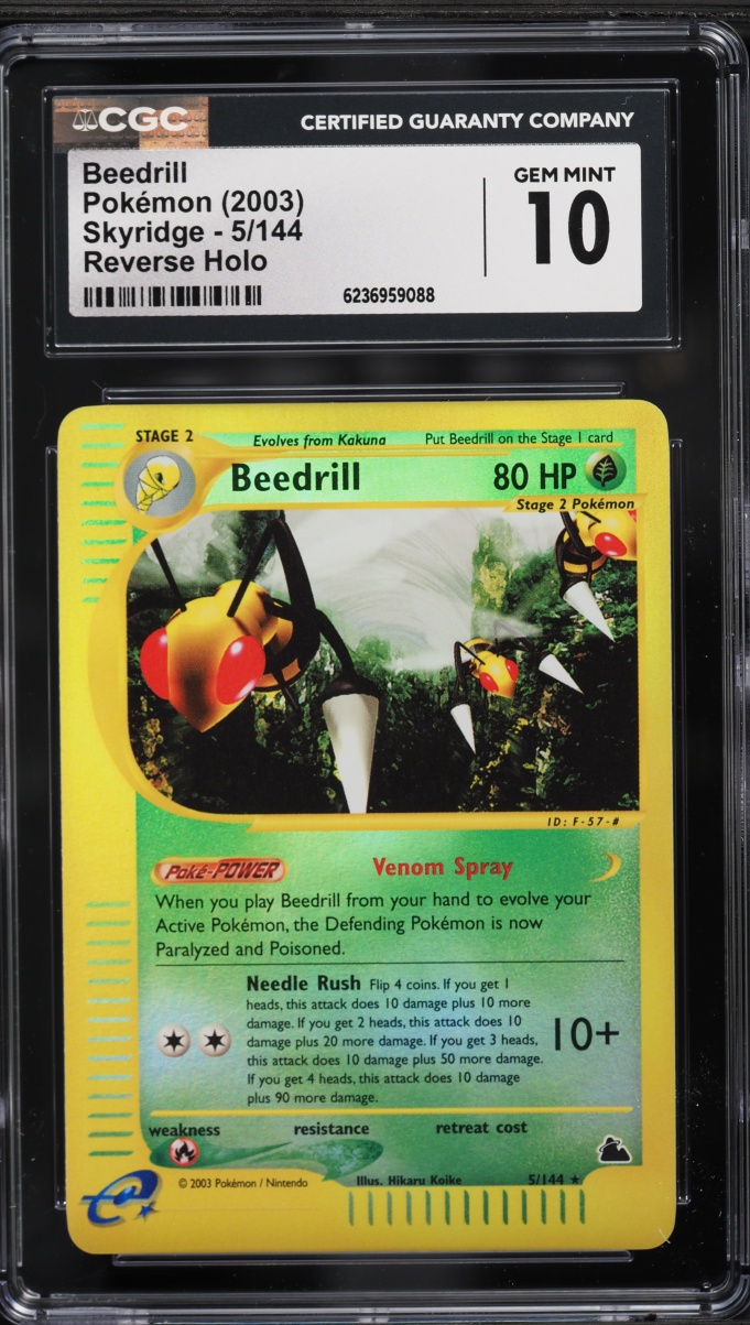 2003 Pokemon Skyridge Reverse Holo Beedrill #5 CGC 10 GEM MINT
