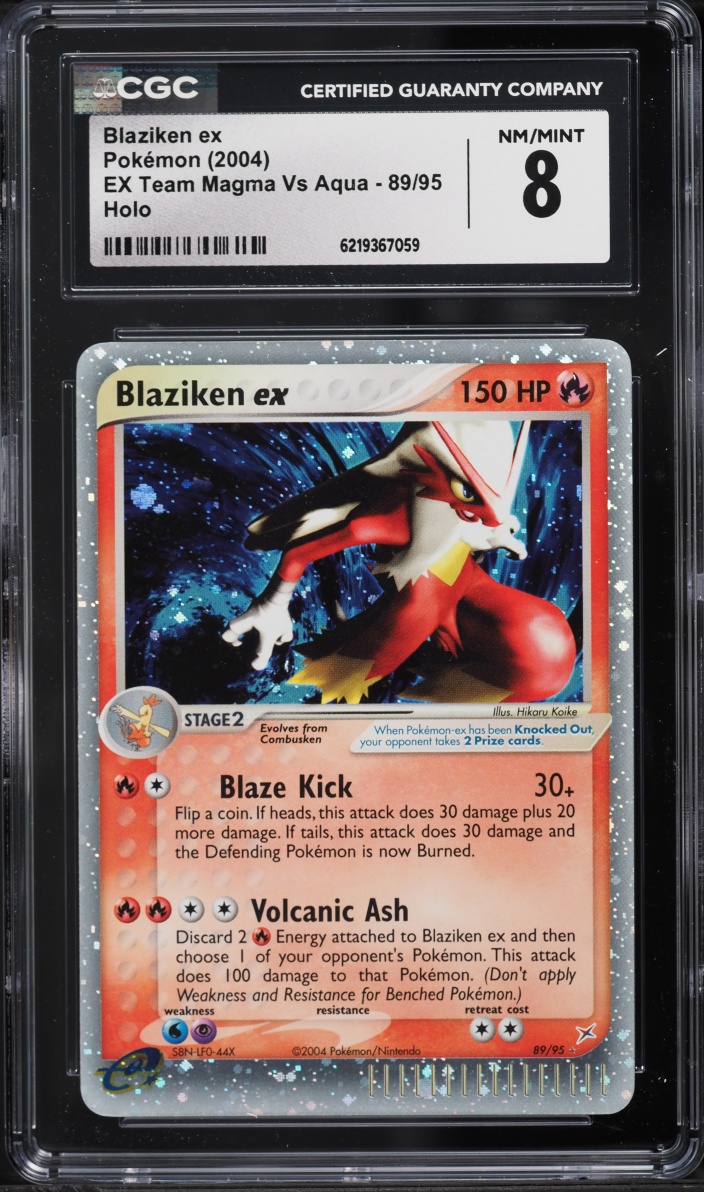 2004 Pokemon Ex Team Magma VS Aqua Holo Blaziken Ex #89 CGC 8 NM-MT
