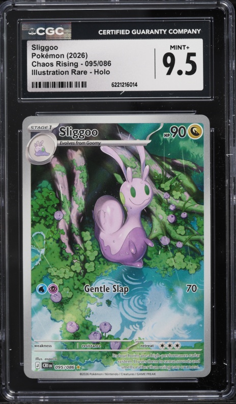 2026 Pokemon Mega Evolution Chaos Rising IR Sliggoo #95 CGC 9.5 MINT+