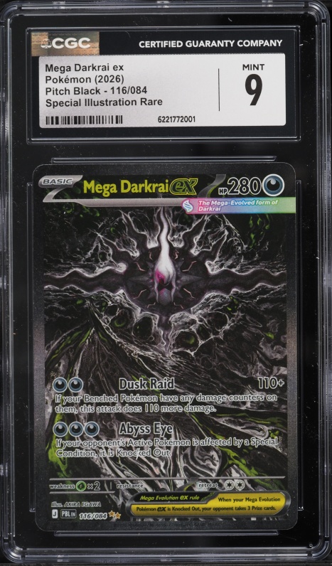 2026 Pokemon Mega Evolution Pitch Black SIR Mega Darkrai Ex #116 CGC 9 MINT