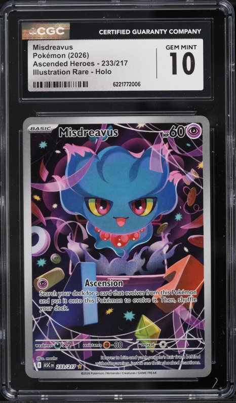 2026 Pokemon Mega Evolution Ascended Heroes IR Misdreavus #233 CGC 10 GEM MINT