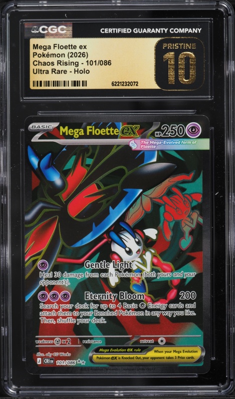 2026 Pokemon SV Chaos Rising Full Art Mega Floette ex #101/086 CGC 10 PRISTINE