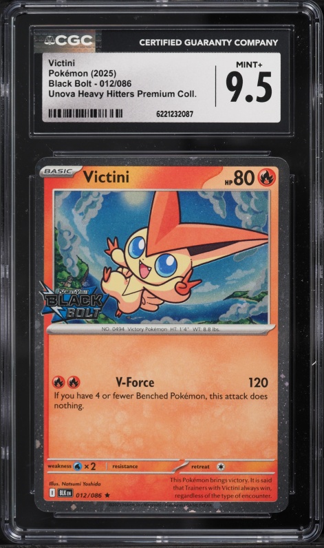 2025 Pokemon SV Black Bolt Victini #012/086 CGC 9.5 MINT+