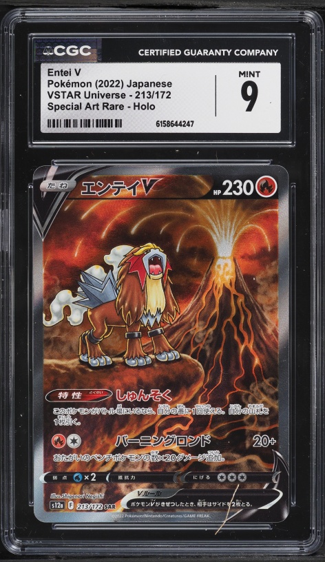 2022 Pokemon Japanese Sword & Shield VSTAR Universe SAR Entei V #213 CGC 9 MINT