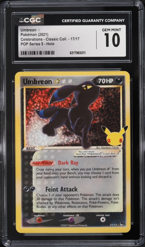 2021 Pokemon Sword & Shield Celebrations POP Series 5 Holo Umbreon Gold Star #17 CGC 10 GEM