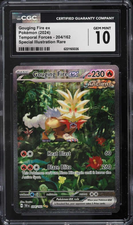 2024 Pokemon Scarlet & Violet Temporal Forces SIR Gouging Fire Ex #204 CGC 10 GEM MINT