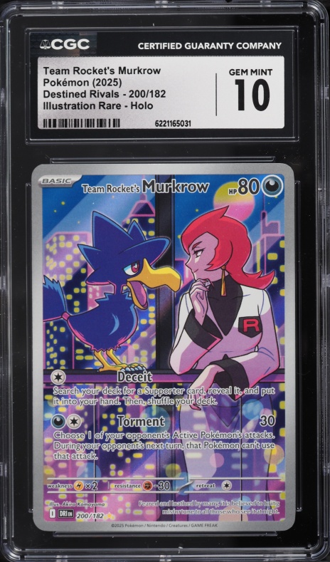 2025 Pokemon Scarlet & Violet Destined Rivals IR Team Rocket's Murkrow #200 CGC 10 GEM MINT
