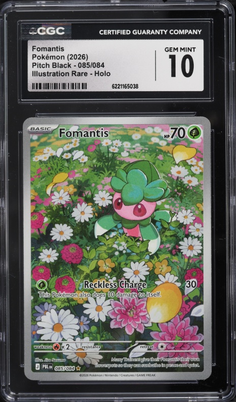 2026 Pokemon Mega Evolution Pitch Black IR Fomantis #85 CGC 10 GEM MINT