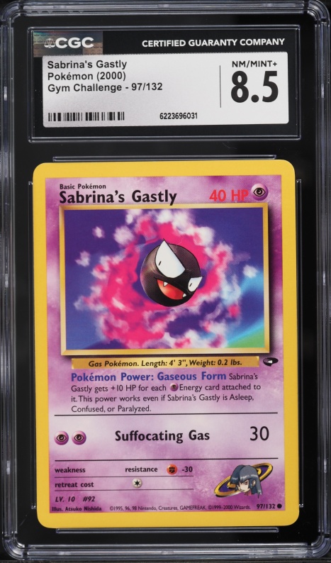 2000 Pokemon Gym Challenge Sabrina's Gastly #97 CGC 8.5 NM-MT+