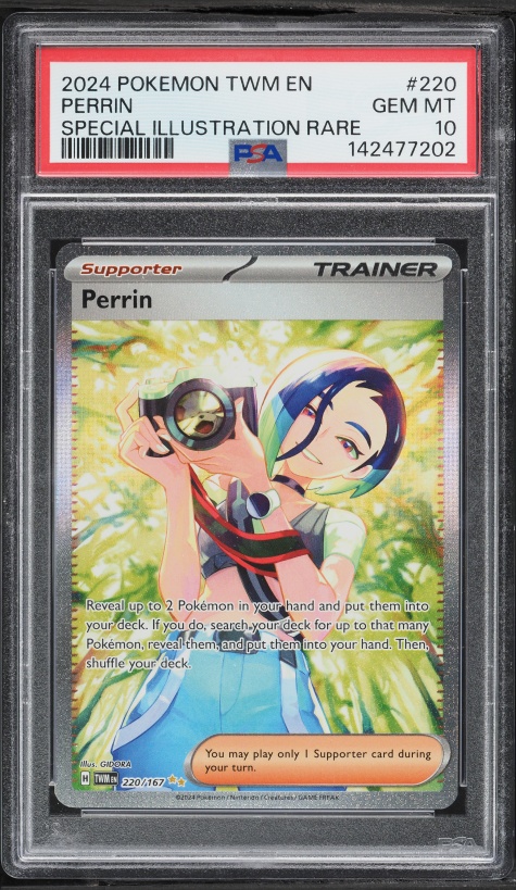 2024 Pokemon Scarlet & Violet Twilight Masquerade SIR Perrin #220 PSA 10 GEM MINT