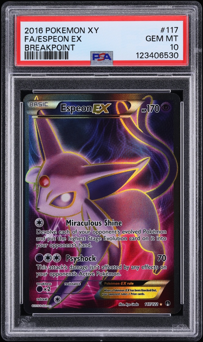 2016 Pokemon XY BreakPoint Full Art Espeon EX #117 PSA 10 GEM MINT
