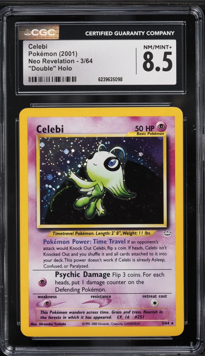 2001 Pokemon Neo Revelation Double Holo Celebi #3 CGC 8.5 NM-MT+