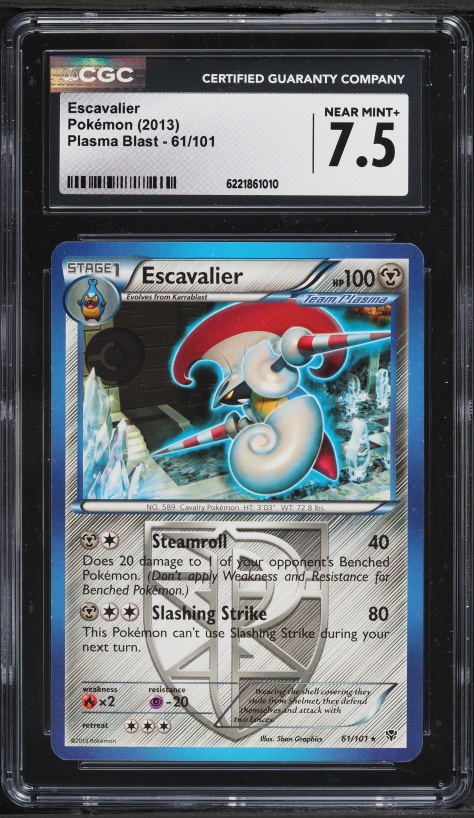 2013 Pokemon Black & White Plasma Blast Escavalier #61 CGC 7.5 NRMT+