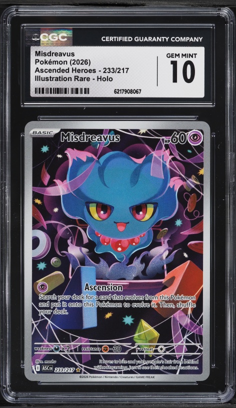 2026 Pokemon Mega Evolution Ascended Heroes IR Misdreavus #233 CGC 10 GEM MINT