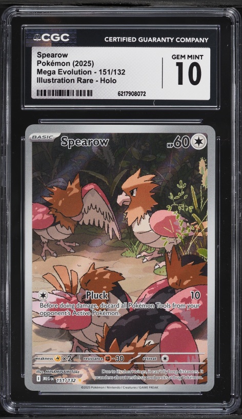 2025 Pokemon Mega Evolution IR Spearow #151 CGC 10 GEM MINT