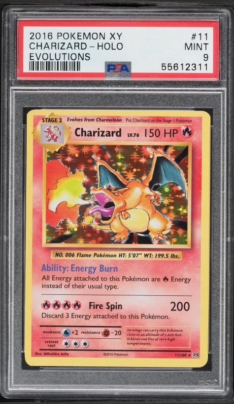 2016 Pokemon XY Evolutions Holo Charizard #11 PSA 9 MINT