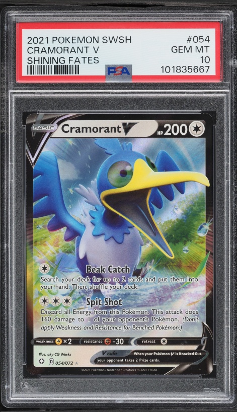 2021 Pokemon Sword & Shield Shining Fates Cramorant V #54 PSA 10 GEM MINT