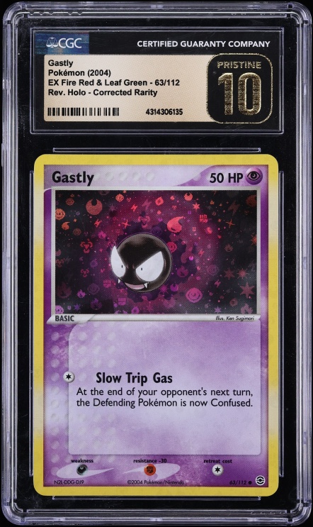 1999 Pokemon Base Set Shadowless Gastly #50 PSA 9 MINT on Fanatics