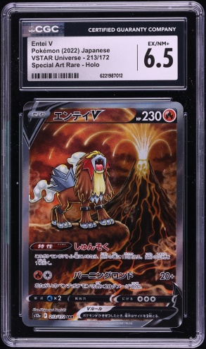2022 Pokemon Japanese Sword & Shield VSTAR Universe SAR Entei V #213 CGC 6.5 EXMT+