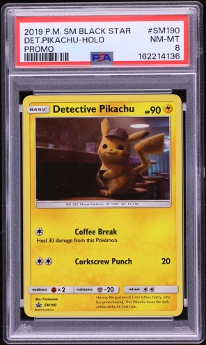 2019 Pokemon Sun & Moon Promo Holo Detective Pikachu #SM190 PSA 8 NM-MT