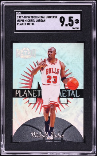 1997 Metal Universe Michael Jordan Planet Metal #1 PSA 8 Bulls 124