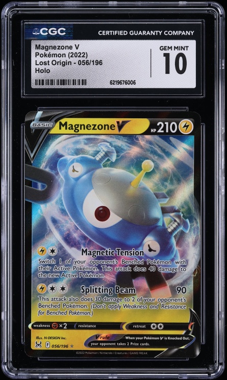 2022 Pokemon Sword & Shield Lost Origin Holo Magnezone V #56 CGC 10 GEM MINT