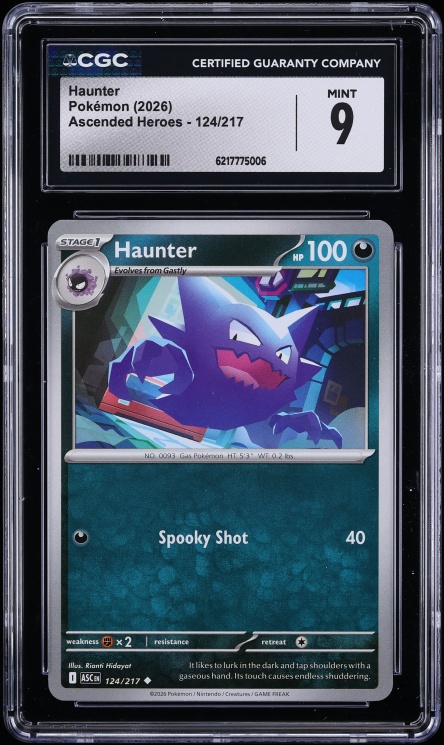 2026 Pokemon Mega Evolution Ascended Heroes Haunter #124 CGC 9 MINT