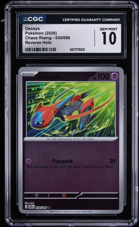 2026 Pokemon Mega Evolution Chaos Rising Reverse Holo Deoxys #34 CGC 10 GEM MINT