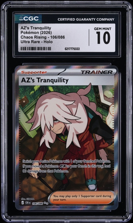 2026 Pokemon Mega Evolution Chaos Rising Full Art AZ's Tranquility #106 CGC 10 GEM MINT