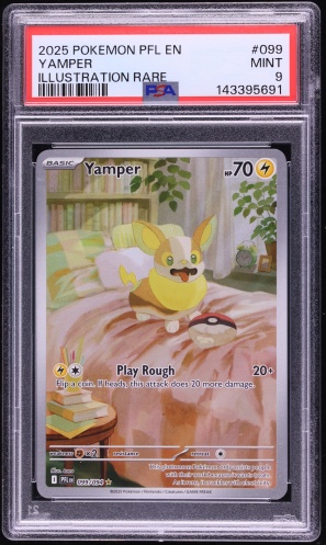 2025 Pokemon Mega Evolution Phantasmal Flames IR Yamper #99 PSA 9 MINT