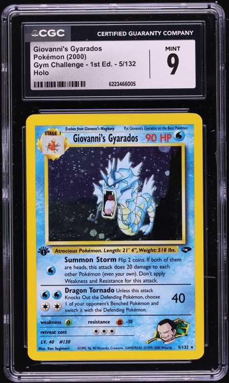 2000 Pokemon Gym Challenge 1st Edition Holo Giovanni's Gyarados #5 CGC 9 MINT