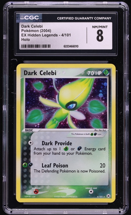 2004 Pokemon EX Series EX Hidden Legends Holo Dark Celebi #4/101 CGC 8 NM-MT