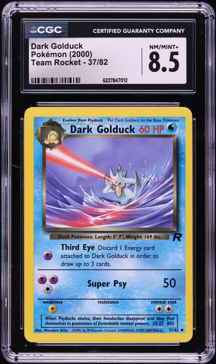 2000 Pokemon Team Rocket Dark Golduck #37 CGC 8.5 NM-MT+